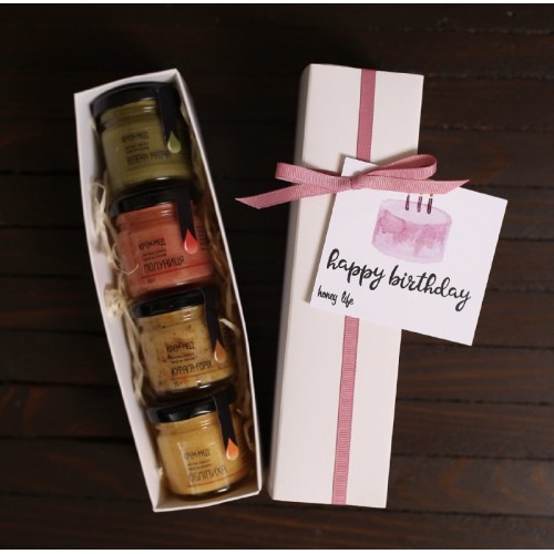Подарунковий набір CLASSIC  крем-меду до дня народження (4 смаки по 55 грамів)